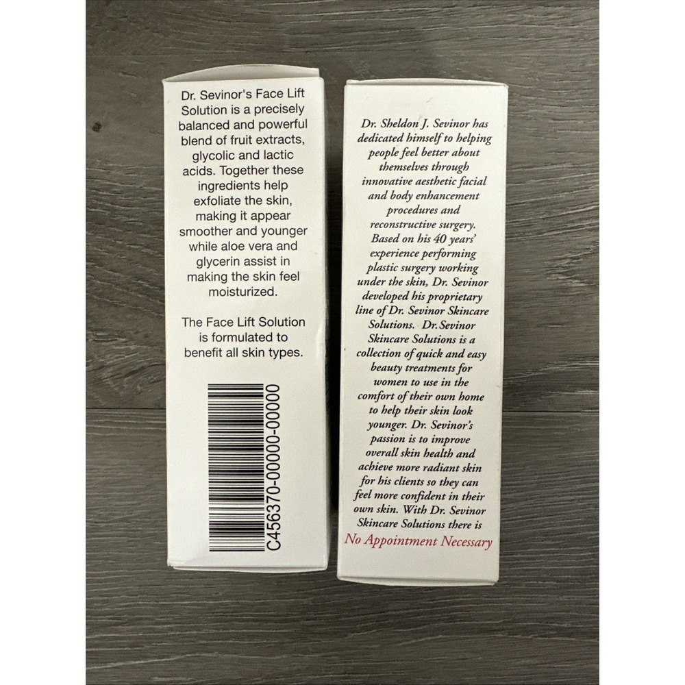 Dr Sevinor Face Lift Solution Unisex 4oz 2pk Blue New Tightening Firming Peel - Picture 5 of 8